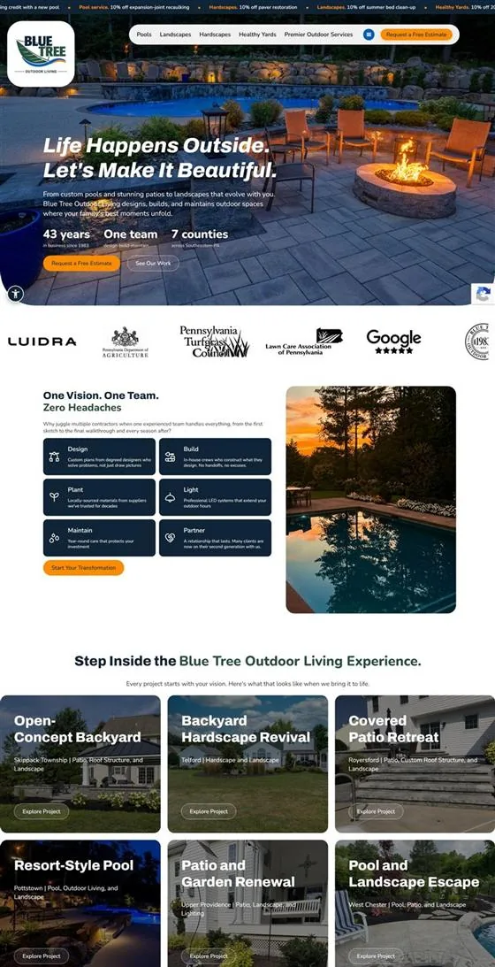 Blue Tree redesigned website by ROI.LIVE