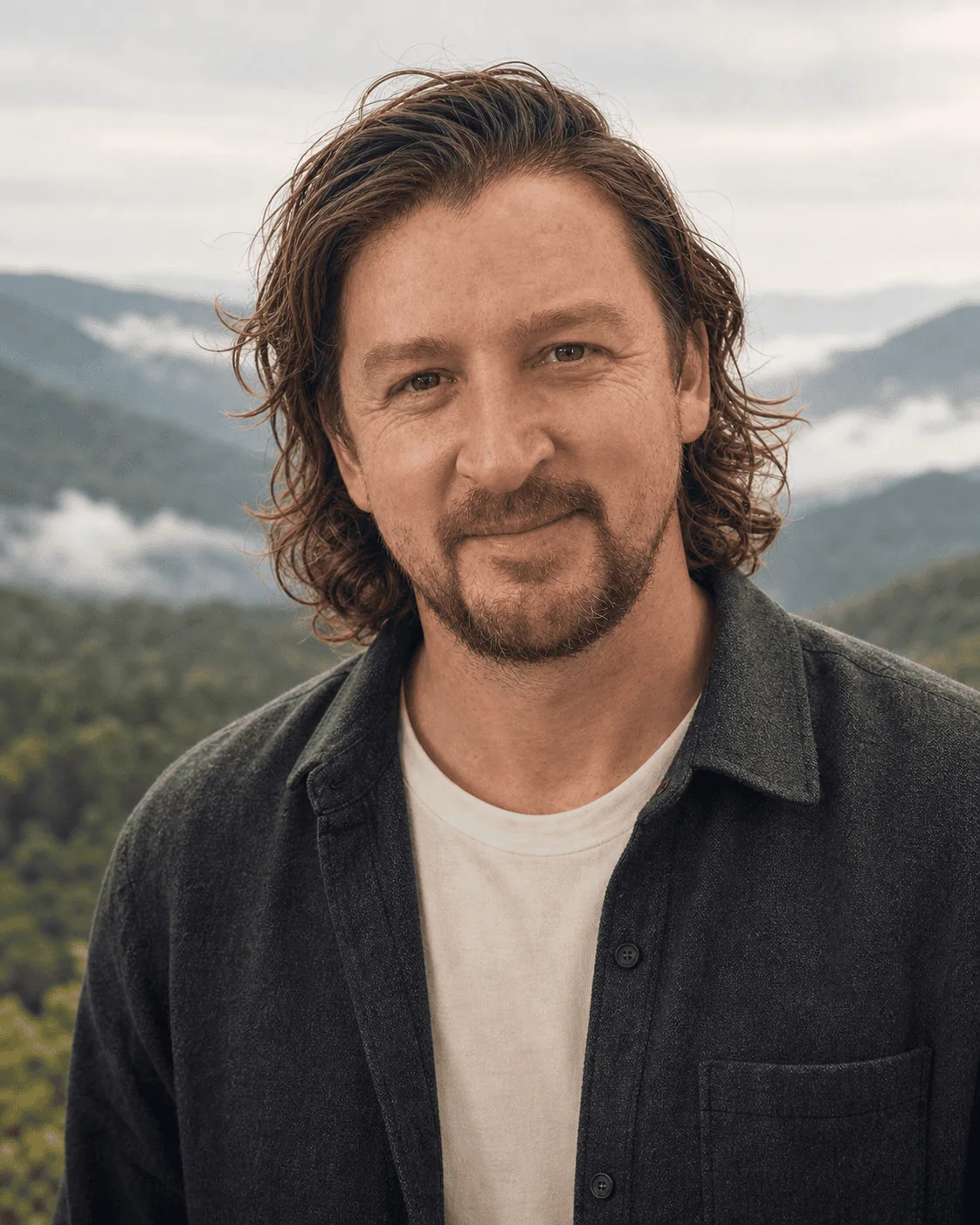 Jason Spencer, Founder of ROI.LIVE, in the Blue Ridge Mountains near Asheville, NC