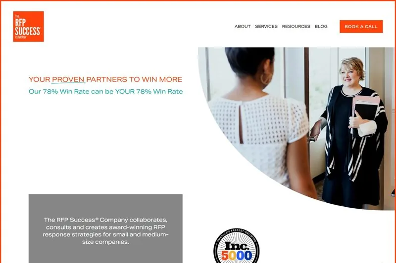 The RFP Success Company original website before the rebuild